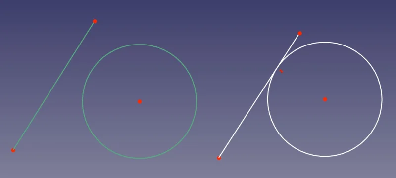 Ograničenje tangentnosti između dva geometrijska elementa