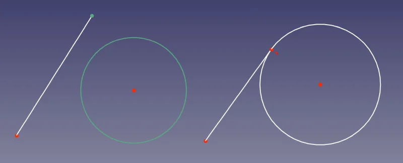 Ograničenje tangentnosti  između geometrijskog elementa i krajnje tačke nekog geometrijskog elementa