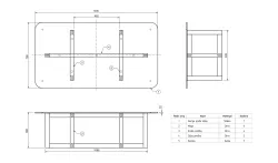 Stola za dnevni boravak - Sklopni crtež
