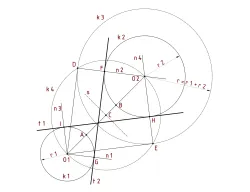 Geometrijska konstrukcija tangenti na dve nejednake kružnice koje se ne dodiruju